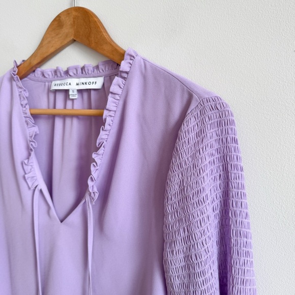 REBECCA MINKOFF • Penelope Ruffle Blouse in Lilac - Picture 4 of 14
